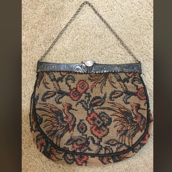 Handbags - VTG Tapestry Bag- Cottage Core Aesthetic